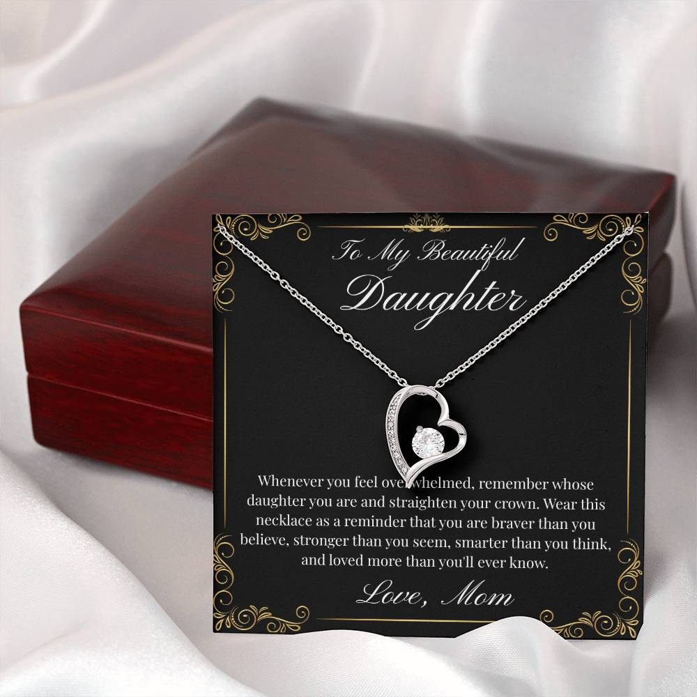 To My Beautiful Daughter (Heart Necklace)- Mom