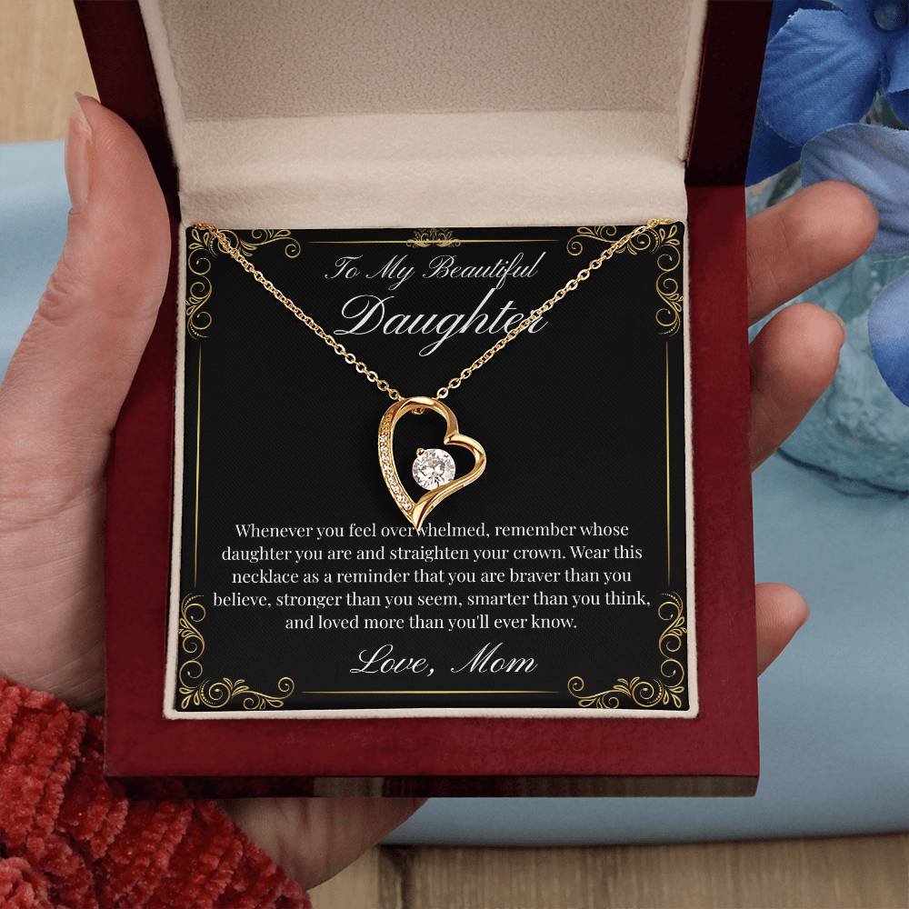 To My Beautiful Daughter (Heart Necklace)- Mom