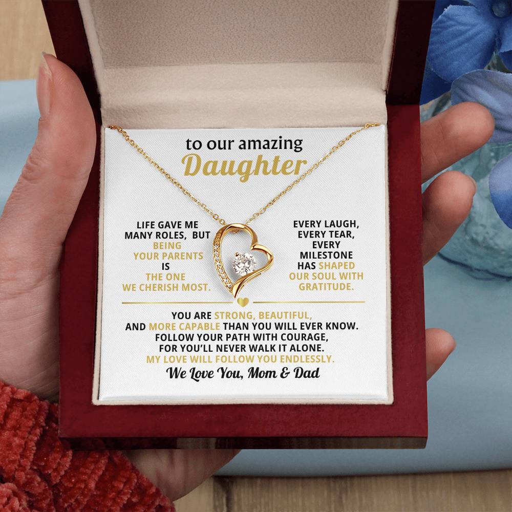 To My Amazing Daughter, You Are Strong, Beautiful, Capable (Heart Keepsake)-Mom & Dad