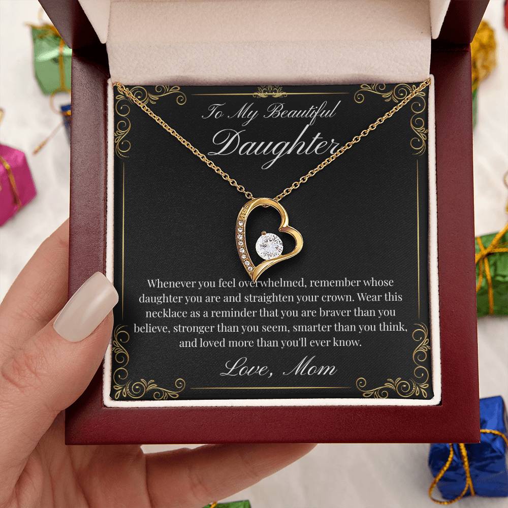 To My Beautiful Daughter (Heart Necklace)- Mom