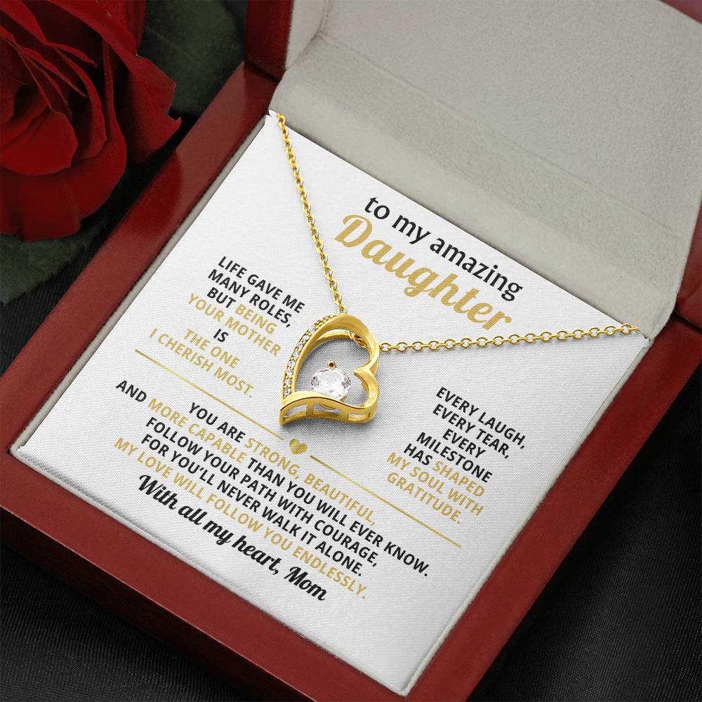 To My Amazing Daughter, You Are Strong, Beautiful, Capable (Heart Keepsake)- Mom