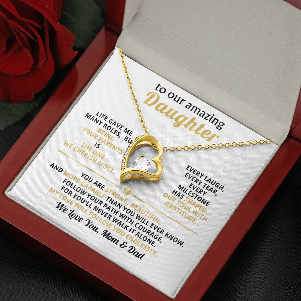 To My Amazing Daughter, You Are Strong, Beautiful, Capable (Heart Keepsake)-Mom & Dad