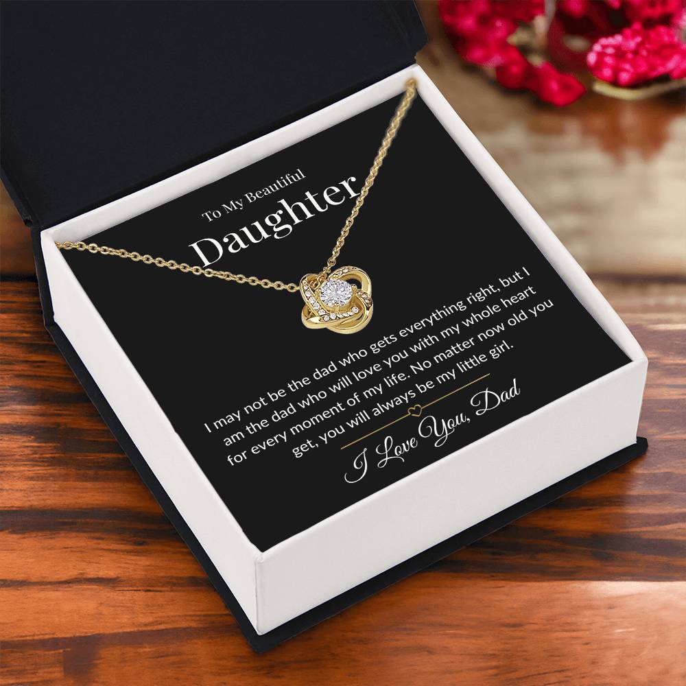 To My Beautiful Daughter - Always My Little Girl Love Knot Necklace-Midnight Soul