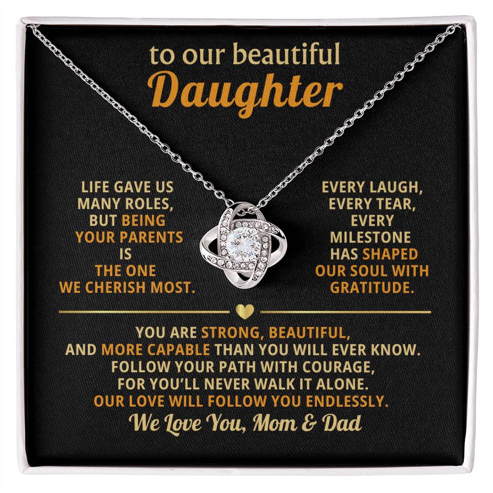 To My Beautiful Daughter, Follow Your Path with Courage- Mom & Dad
