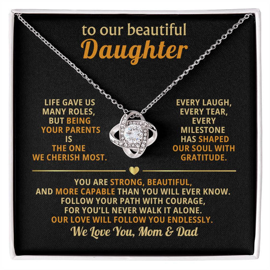 To My Beautiful Daughter, Follow Your Path with Courage- Mom & Dad