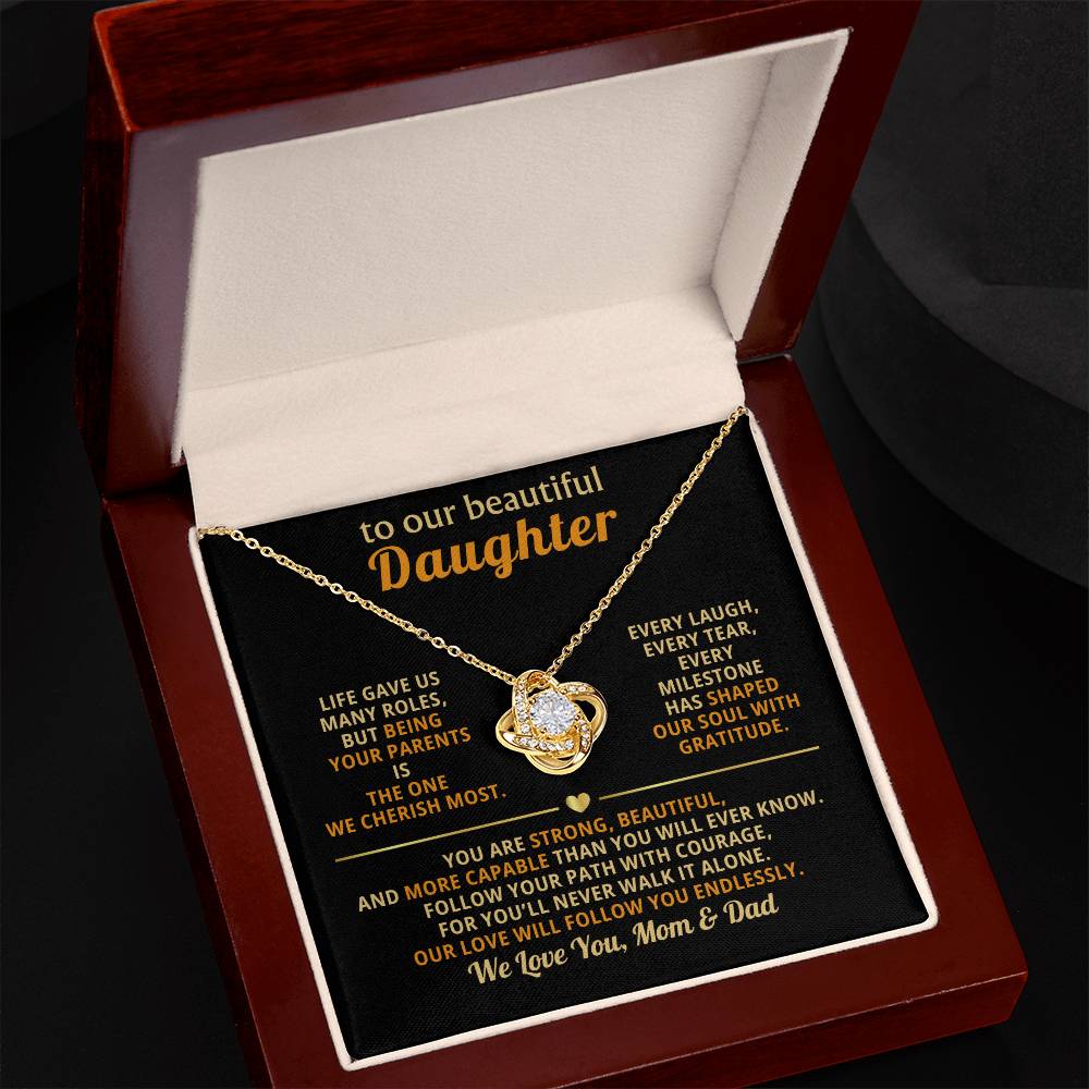 To My Beautiful Daughter, Follow Your Path with Courage- Mom & Dad