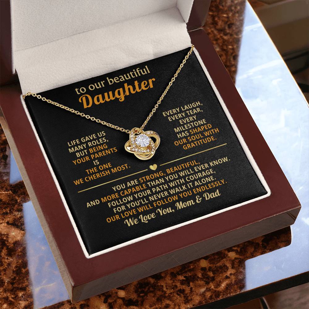 To My Beautiful Daughter, Follow Your Path with Courage- Mom & Dad