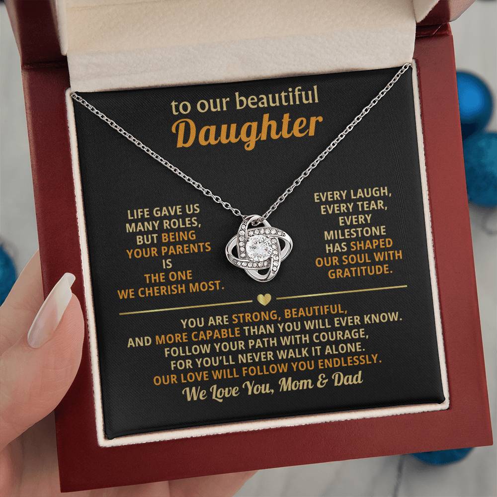 To My Beautiful Daughter, Follow Your Path with Courage- Mom & Dad