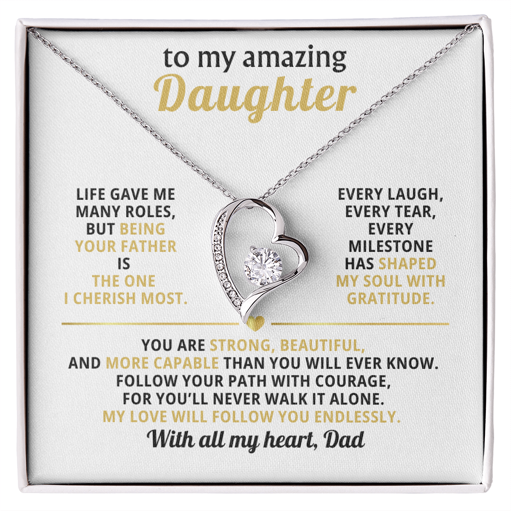 To My Amazing Daughter, You Are Strong, Beautiful, Capable (Heart Keepsake)-Dad