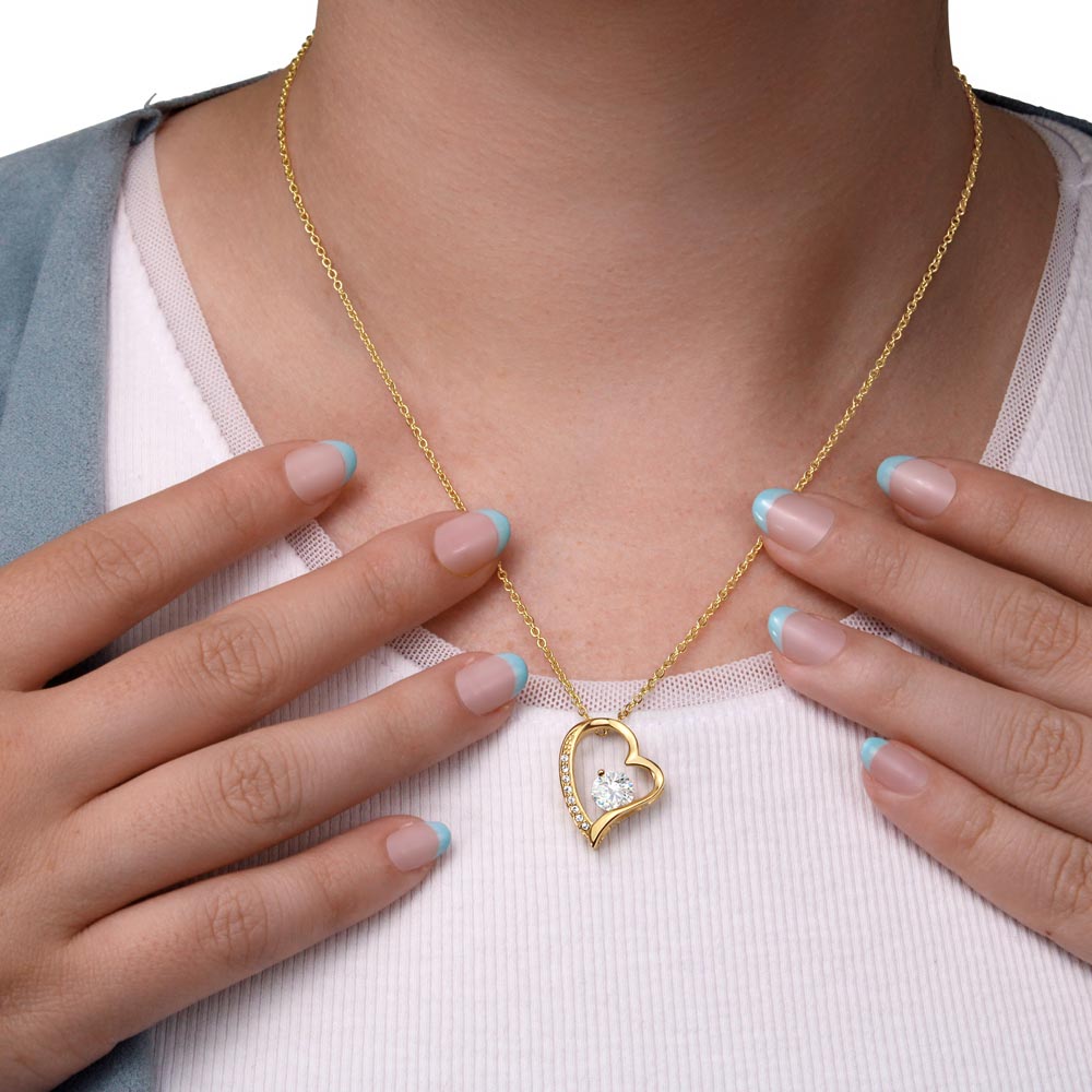 To My Daughter-Never Forget I Love You (Heart Necklace)-Mom