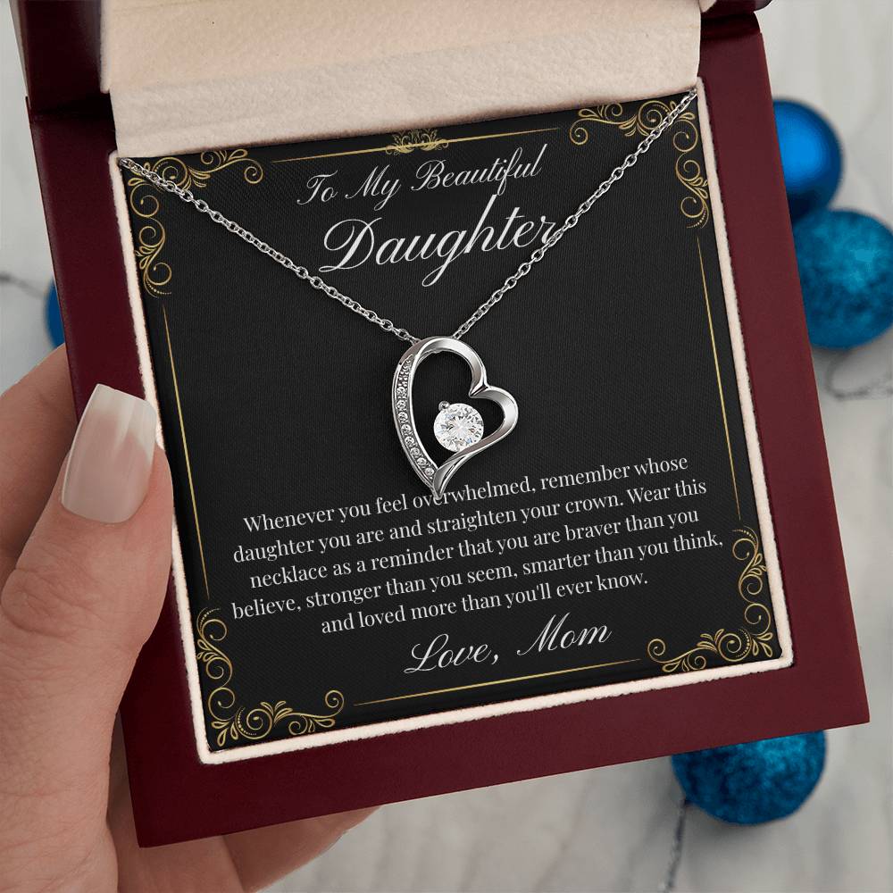 To My Beautiful Daughter (Heart Necklace)- Mom