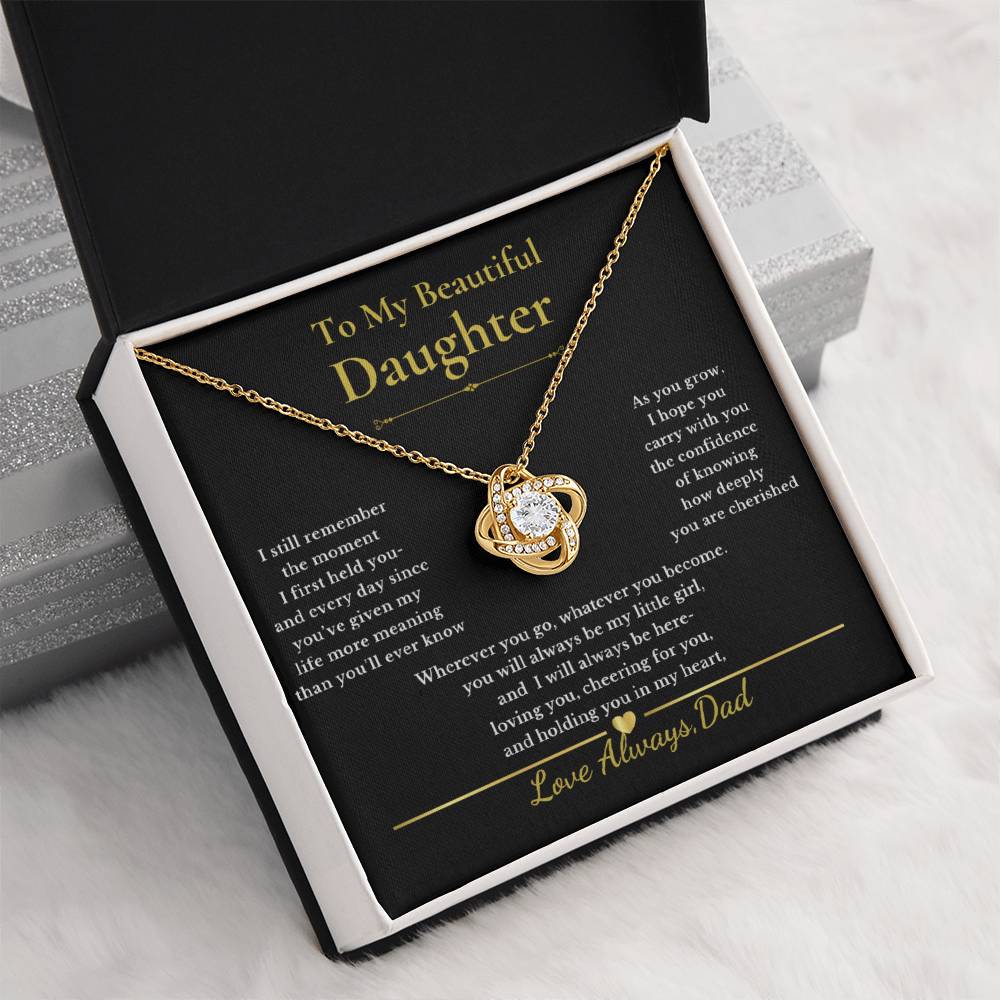 To My Beautiful Daughter — Love Knot Necklace