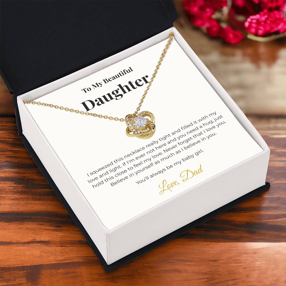 To My Beautiful Daughter - The "Love & Light" Hug Necklace