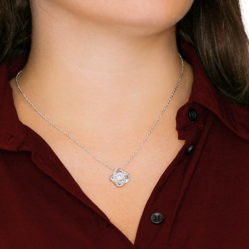To My Beautiful Daughter - Always My Little Girl Love Knot Necklace-Midnight Soul