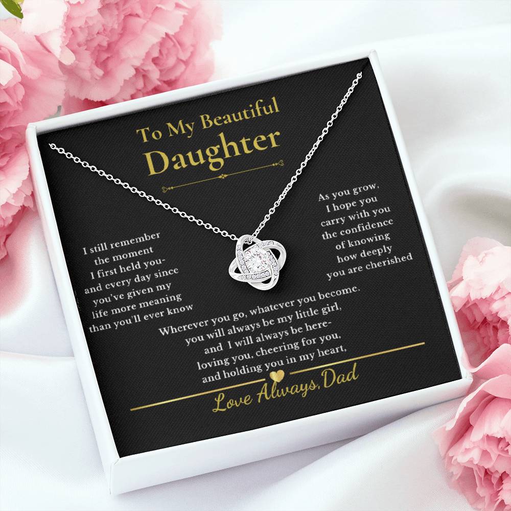 To My Beautiful Daughter — Love Knot Necklace