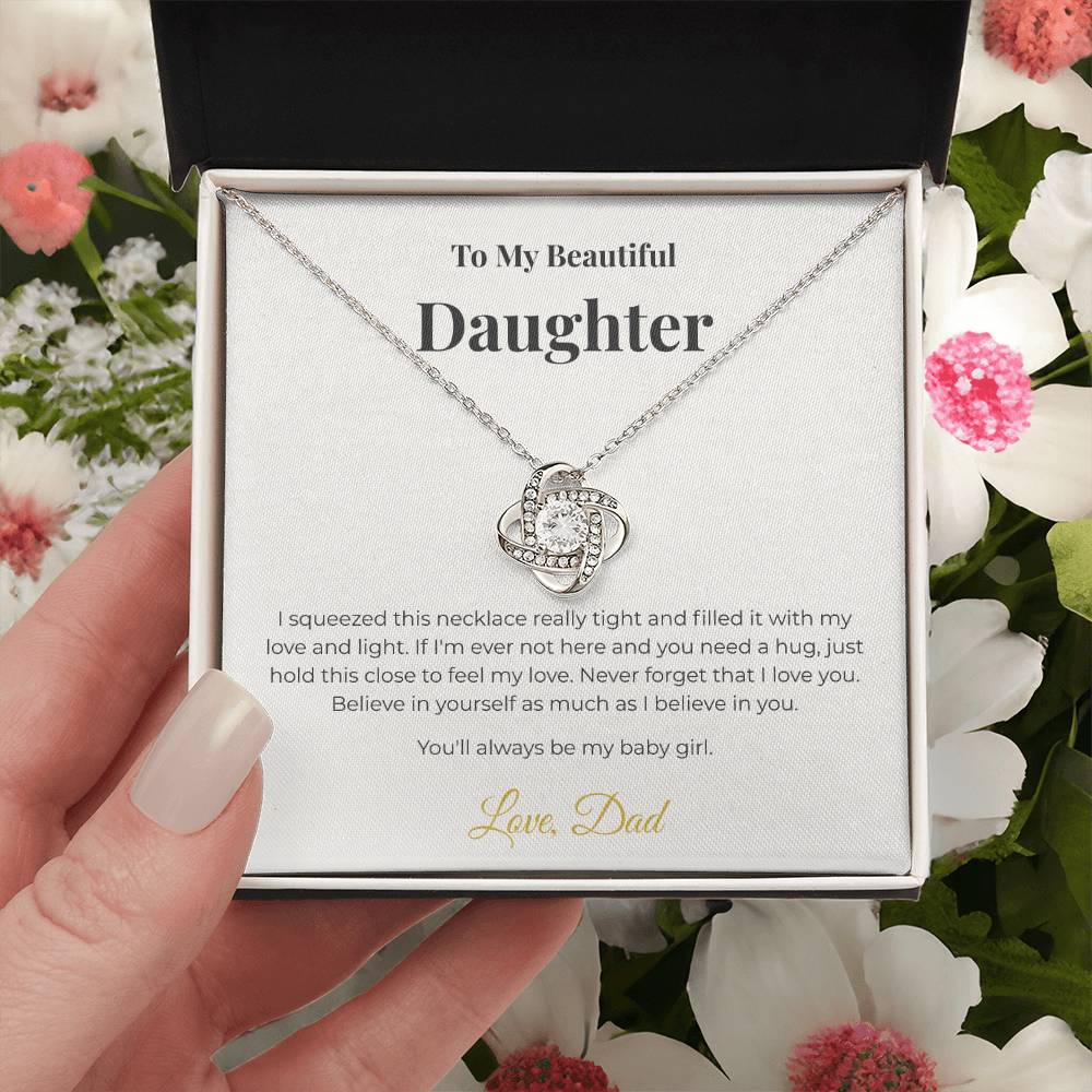 To My Beautiful Daughter - The "Love & Light" Hug Necklace