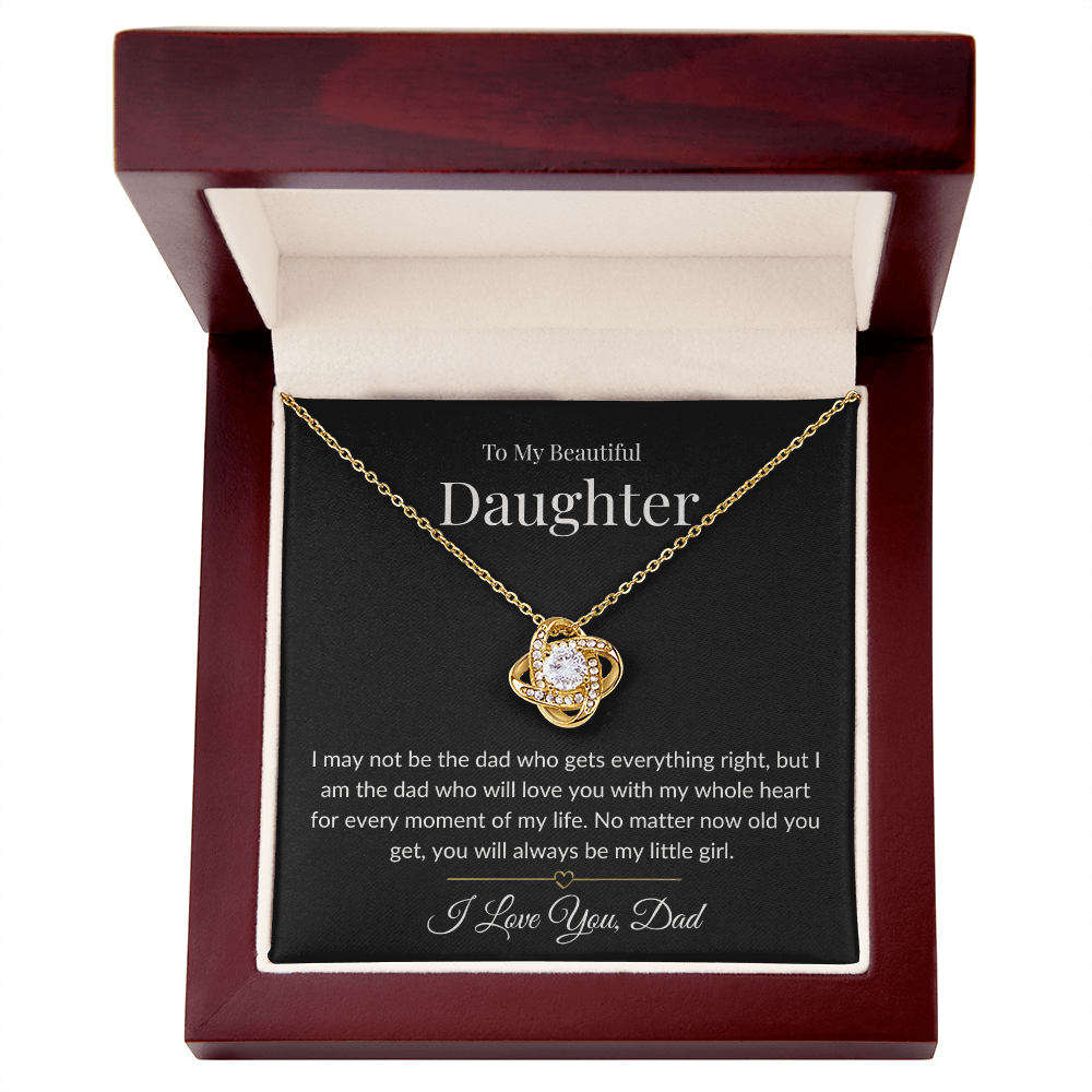 To My Beautiful Daughter - Always My Little Girl Love Knot Necklace-Midnight Soul