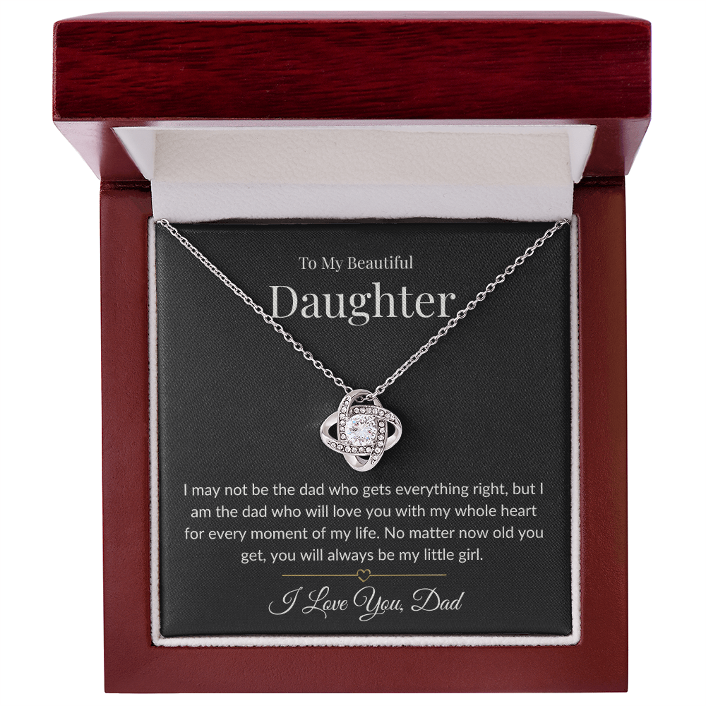 To My Beautiful Daughter - Always My Little Girl Love Knot Necklace-Midnight Soul