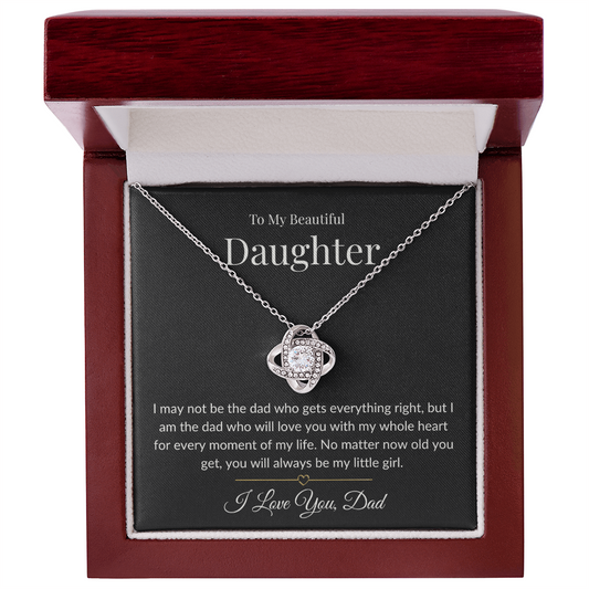 To My Beautiful Daughter - Always My Little Girl Love Knot Necklace-Midnight Soul