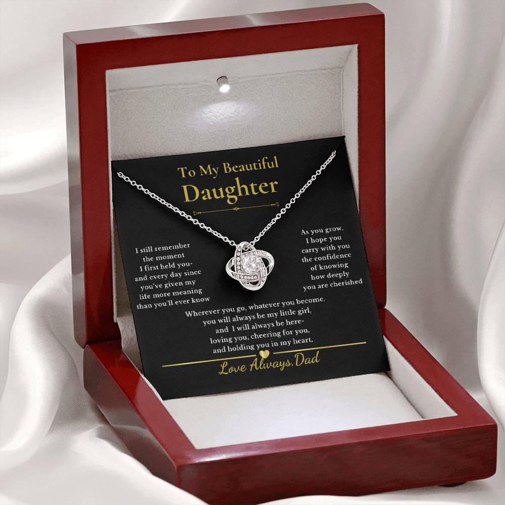 To My Beautiful Daughter — Love Knot Necklace