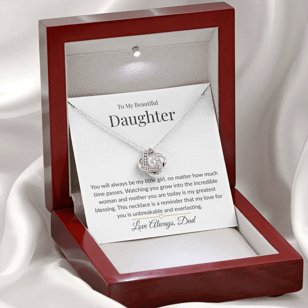 To My Beautiful Daughter - The Legacy of Love Knot Necklace- Graceful Cream