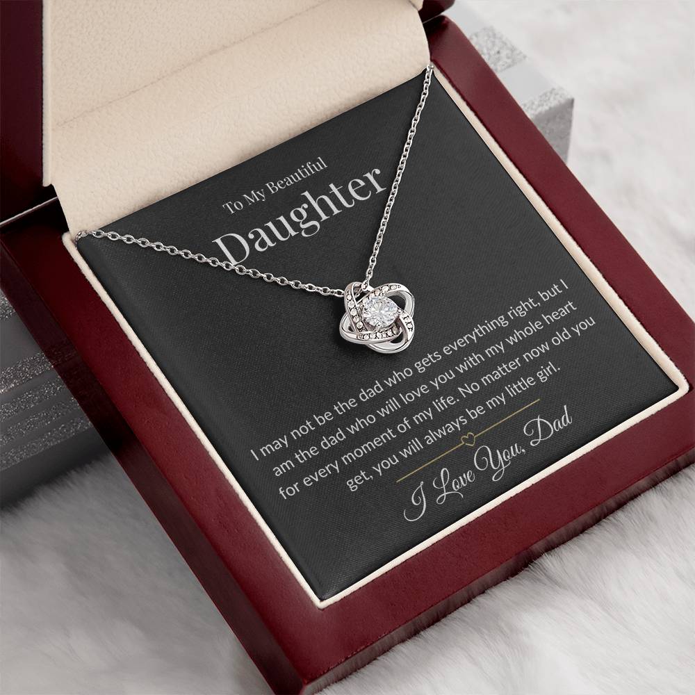 To My Beautiful Daughter - Always My Little Girl Love Knot Necklace-Midnight Soul