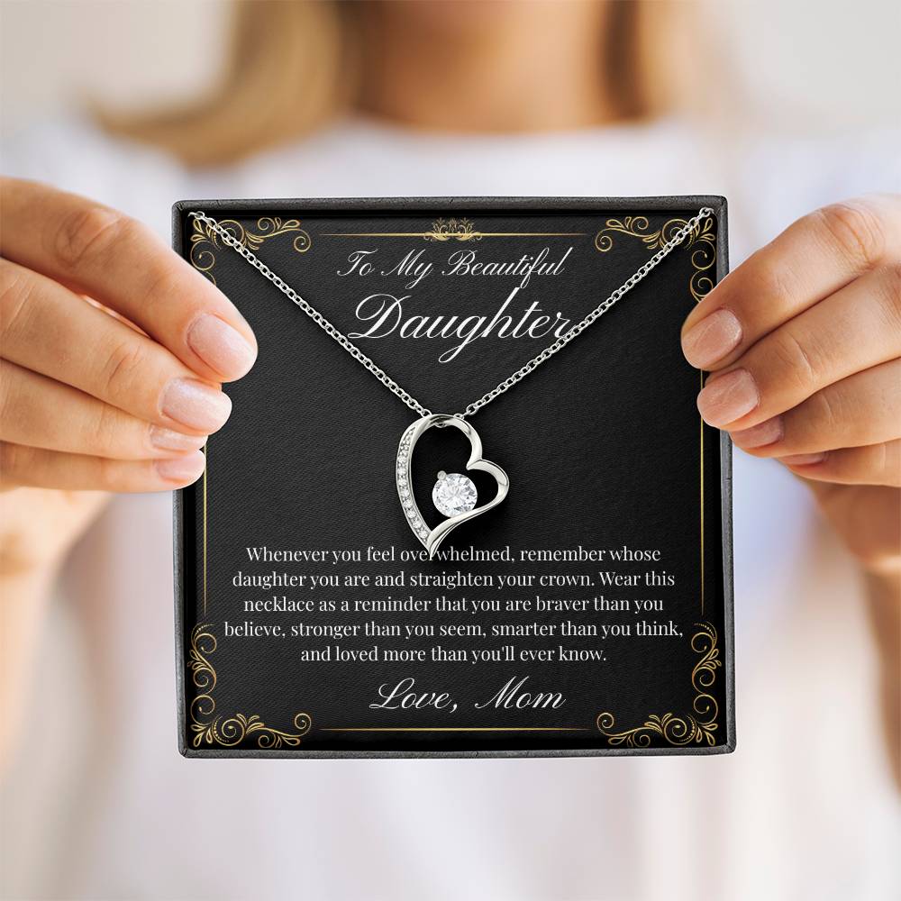 To My Beautiful Daughter (Heart Necklace)- Mom