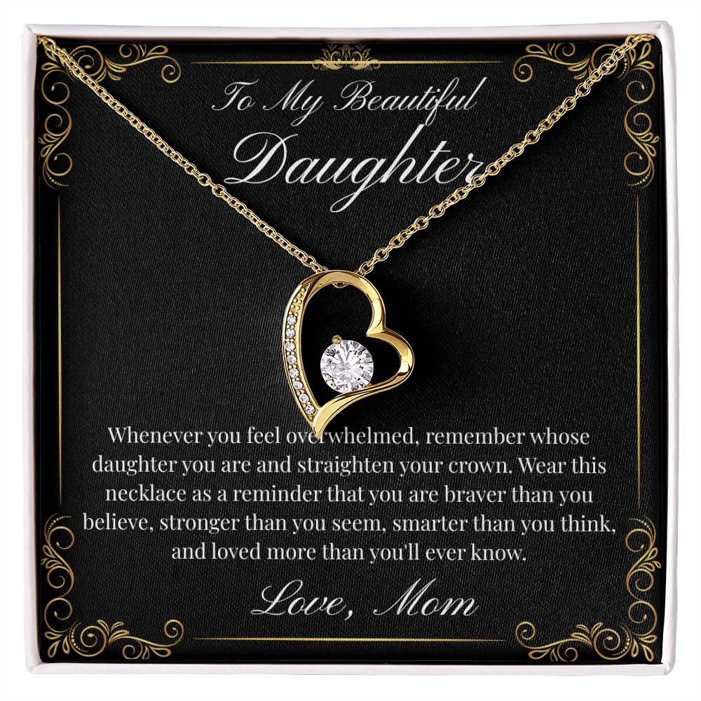 To My Beautiful Daughter (Heart Necklace)- Mom